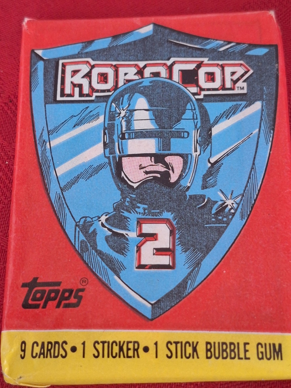 Topps RoboCop 2 Trading Card Pack 9 Cards Sticker Gum - Used
